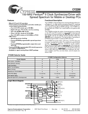 CY2280PVC-11S Datasheet PDF Cypress Semiconductor
