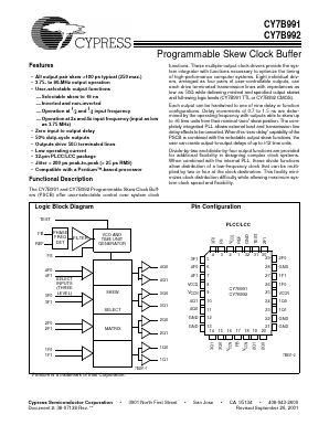 CY7B992-2JC Datasheet PDF Cypress Semiconductor
