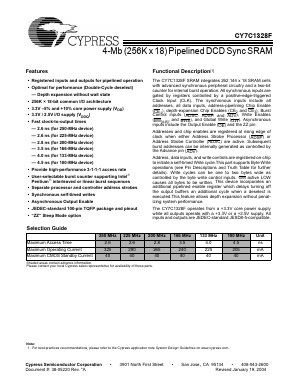 CY7C1328F-100AC Datasheet PDF Cypress Semiconductor