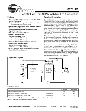 CY7C1333-50AC Datasheet PDF Cypress Semiconductor