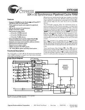 CY7C1335 Datasheet PDF Cypress Semiconductor