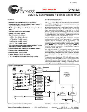 CY7C1335L-60AC Datasheet PDF Cypress Semiconductor