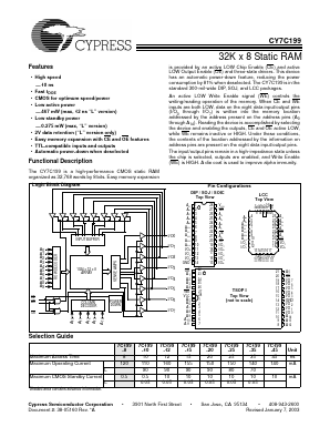 7C199 Datasheet PDF Cypress Semiconductor