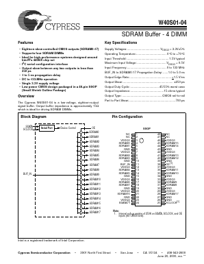 W40S01-04 Datasheet PDF Cypress Semiconductor