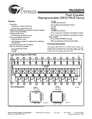 PALCE22V10-25KMB Datasheet PDF Cypress Semiconductor