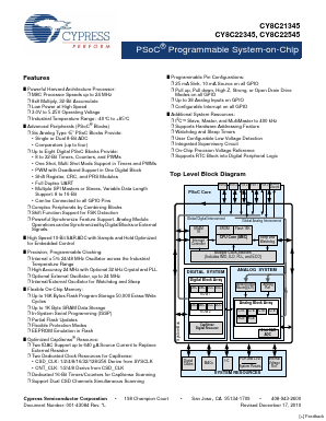 CY8C21345-24SXI Datasheet PDF Cypress Semiconductor