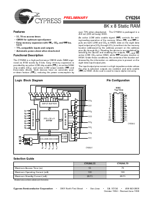 CY6264_96 Datasheet PDF Cypress Semiconductor