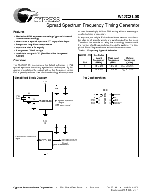 W42C31-06 Datasheet PDF Cypress Semiconductor