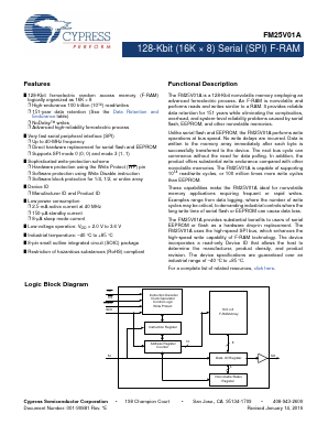 FM25V01A-G Datasheet PDF Cypress Semiconductor