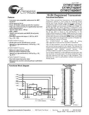 CY74FCT162501ETPAC Datasheet PDF Cypress Semiconductor