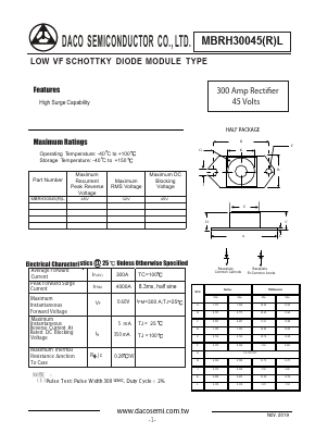 MBRH30045L Datasheet PDF DACO SEMICONDUCTOR CO.,LTD.