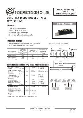 MBRT40080R Datasheet PDF DACO SEMICONDUCTOR CO.,LTD.