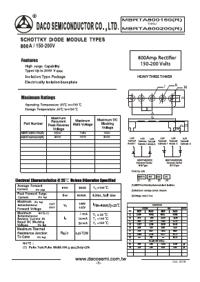 MBRTA800150R Datasheet PDF DACO SEMICONDUCTOR CO.,LTD.
