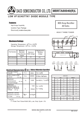 MBRTA80040RL Datasheet PDF DACO SEMICONDUCTOR CO.,LTD.