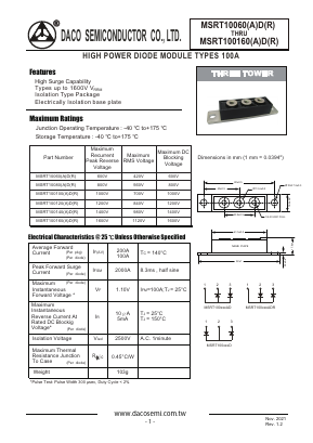 MSRT100120D Datasheet PDF DACO SEMICONDUCTOR CO.,LTD.