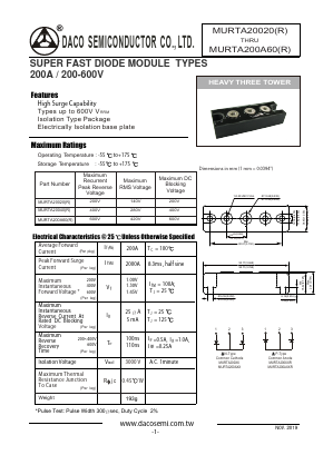 MURTA20060R Datasheet PDF DACO SEMICONDUCTOR CO.,LTD.