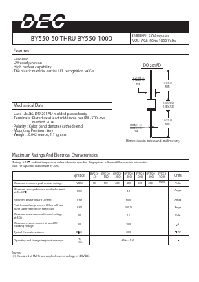 BY550-400 Datasheet PDF Daesan Electronics Corp.