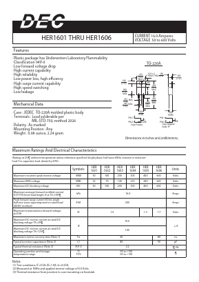 HER1604 Datasheet PDF Daesan Electronics Corp.