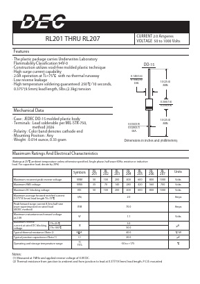 RL205 Datasheet PDF Daesan Electronics Corp.