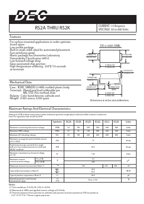 RS2A Datasheet PDF Daesan Electronics Corp.