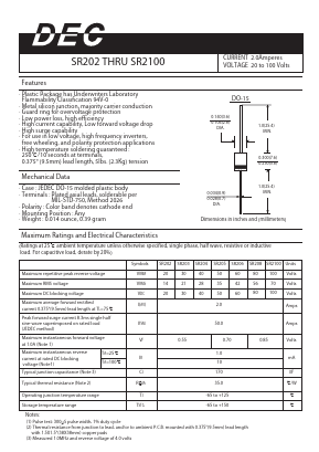 SR208 Datasheet PDF Daesan Electronics Corp.