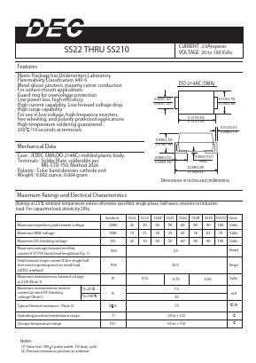 SS210 Datasheet PDF Daesan Electronics Corp.