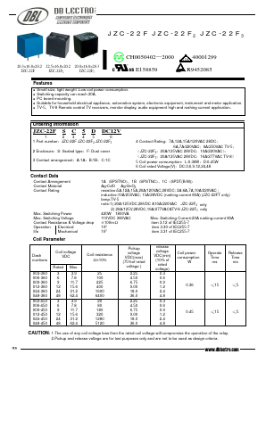 JZC-22F2SA10LDC6V Datasheet PDF DB Lectro Inc