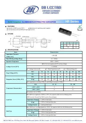 HR2A330LT Datasheet PDF DB Lectro Inc