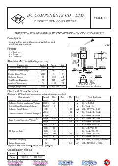 2N4403 Datasheet PDF DC COMPONENTS