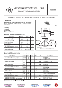 2N3055 Datasheet PDF DC COMPONENTS