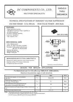 SMDJ10 Datasheet PDF DC COMPONENTS