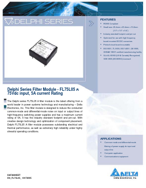 FL75L05A Datasheet PDF Delta Electronics, Inc.