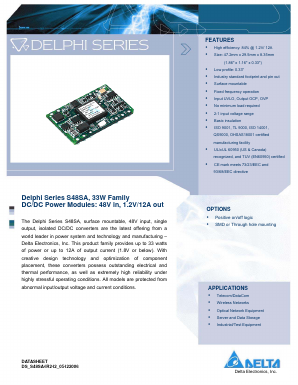 S48SA12006NRFB Datasheet PDF Delta Electronics, Inc.