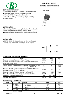 MBR20100CK Datasheet PDF Nanjing International Group Co