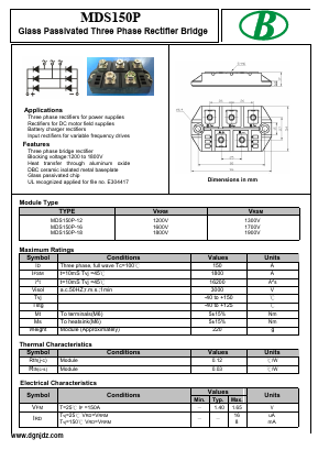 MDS150P-12 Datasheet PDF Nanjing International Group Co