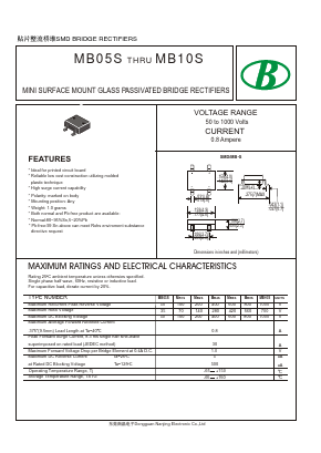 MB8S Datasheet PDF Nanjing International Group Co