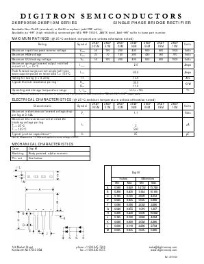 2KBP02M Datasheet PDF Digitron Semiconductors