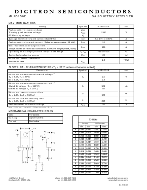 MUR5150E Datasheet PDF Digitron Semiconductors