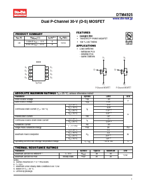 DTM4925 Datasheet PDF DinTek Semiconductor Co,.Ltd