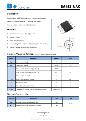 SM4831NAK Datasheet PDF SHENZHEN DOINGTER SEMICONDUCTOR CO., LTD.