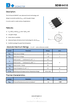 SDM4410 Datasheet PDF SHENZHEN DOINGTER SEMICONDUCTOR CO., LTD.