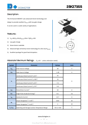 K2735S Datasheet PDF SHENZHEN DOINGTER SEMICONDUCTOR CO., LTD.