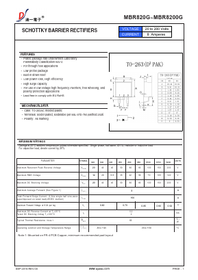 MBR8150G Datasheet PDF DIYI Electronic Technology Co., Ltd.