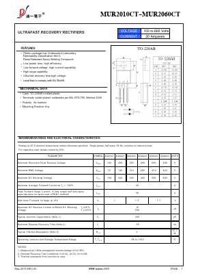 MUR2030CT Datasheet PDF DIYI Electronic Technology Co., Ltd.