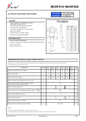 MURF840 Datasheet PDF DIYI Electronic Technology Co., Ltd.