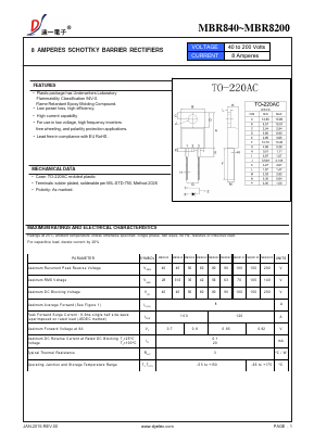 MBR845 Datasheet PDF DIYI Electronic Technology Co., Ltd.