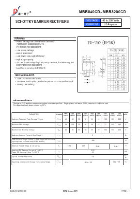 MBR8150CD Datasheet PDF DIYI Electronic Technology Co., Ltd.