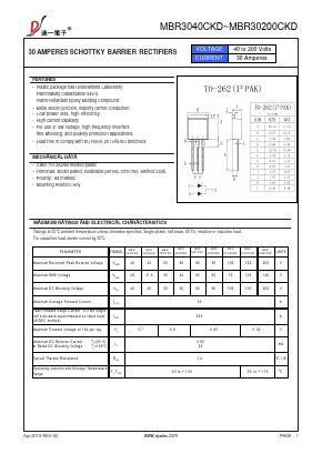 MBR30100CKD Datasheet PDF DIYI Electronic Technology Co., Ltd.