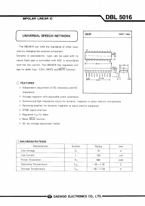 DBL5016 Datasheet PDF Daewoo Semiconductor