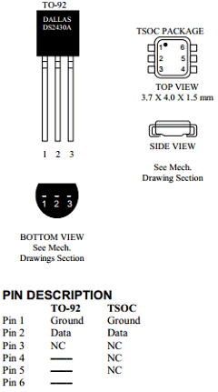 DS2430AX-S Datasheet PDF Dallas Semiconductor -> Maxim Integrated